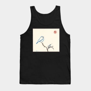 Morning Chirp - original watercolor painting of a little blue bird Tank Top